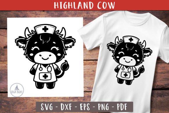 Baby Highland Cow Svg Funny Nurse Graphics for Crafts