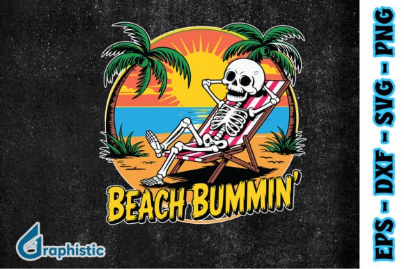 Beach Bum Skeleton Funny Summer SVG