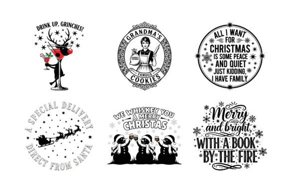 Christmas Funny Quotes SVG Bundle for Crafts and Graphics