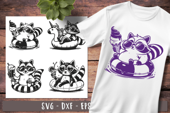 Fun Raccoon Svg Summer Beach Animals