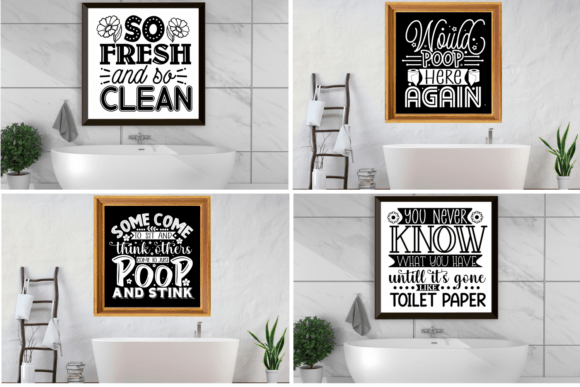 Funny Bathroom SVG Bundle 4 for Crafts and Graphics