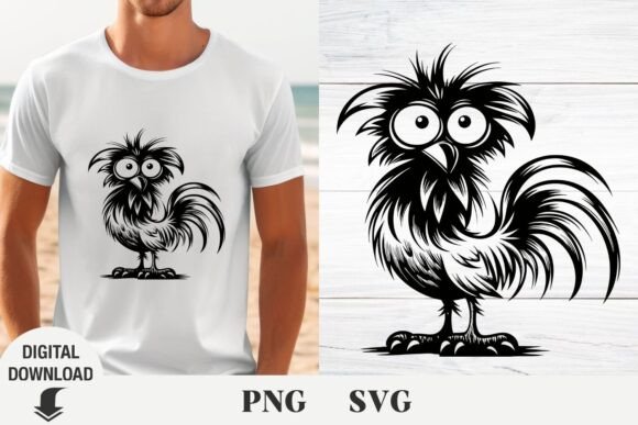 Funny Chicken Svg, Cute Rooster Svg Graphics for Crafts