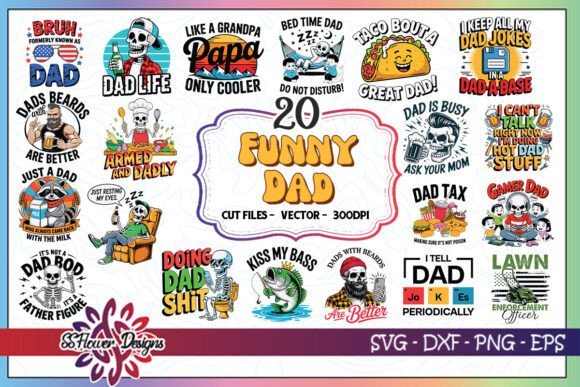 Funny Dad SVG Bundle Graphics for Crafts