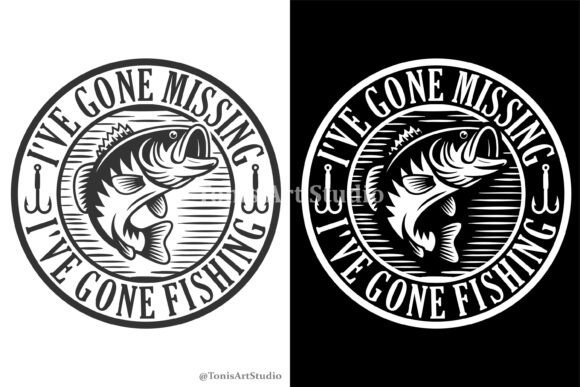 Funny Fishing Svg - Gone Fishing Graphics for Crafts