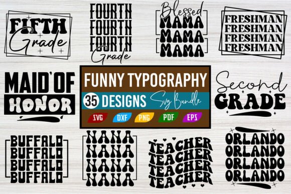 Funny Typography Svg Bundle for Crafts and Graphics