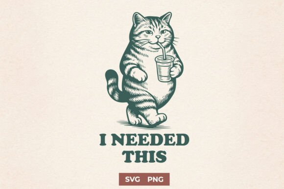 I Needed This SVG – Funny Cat Coffee Graphics