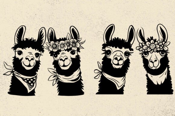 LLAMA SVG for Crafts: A Playful Graphic Design Asset