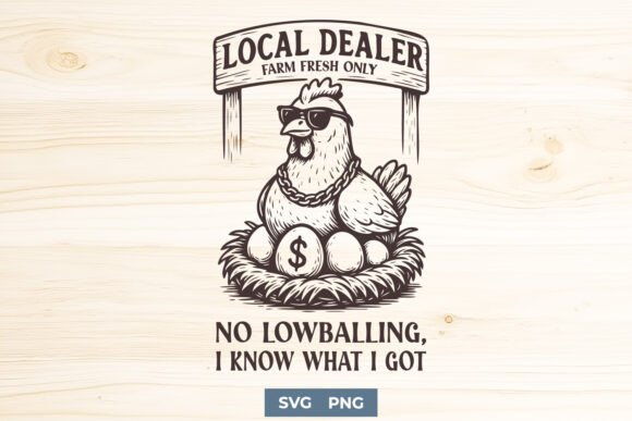 Local Dealer Chicken SVG Funny Farm Graphics for Crafts