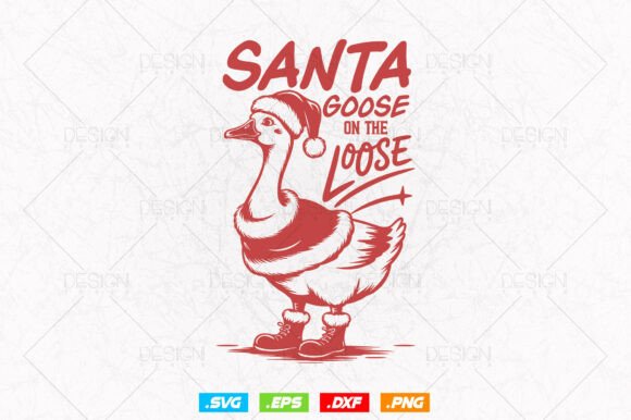 Santa Goose SVG for Crafts and Graphics