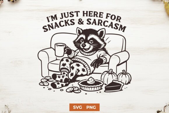 Snacks and Sarcasm SVG for Fall Crafts and Graphics